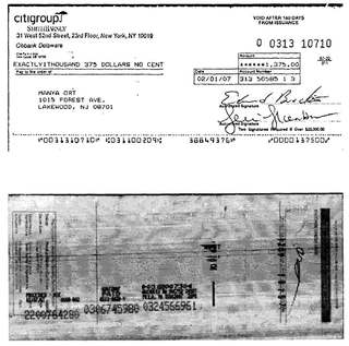 Check #0313-10710 to Manya Ort, $1,375, Feb 2007