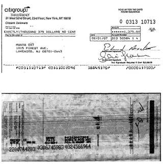 Check #0313-10713 to Manya Ort, $1,375, Feb 2007