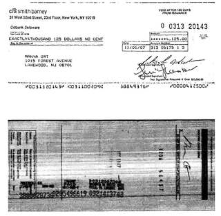 Check #0313-20143 to Manya Ort, $4,125, Nov 2007