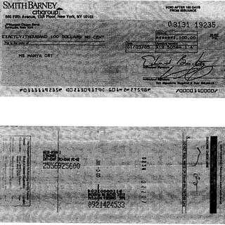 Check #03131-19235 to Manya Ort, $1,100, Jan 2005