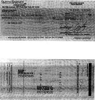 Check #03131-19240 to Manya Ort, $1,100, Jan 2005
