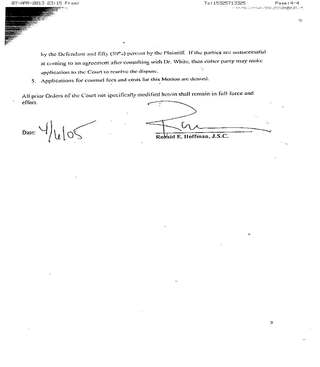 Signature page of the 2005 custody order: Judge Hoffman, dated 4/6/05