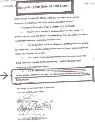 Arbitration Order #16, page 2: release schedule and arbitrators' signatures (October 3, 2006)