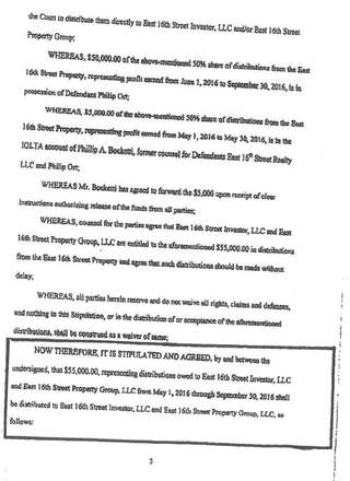 East 16th Street distribution stipulation, February 2017 — page 3