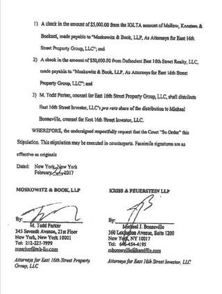 East 16th Street distribution stipulation, February 2017 — page 4