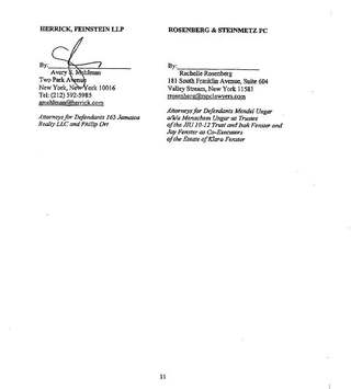 East 16th Street settlement agreement — counsel signature page