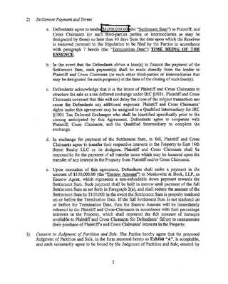 East 16th Street settlement agreement, July 2017 — settlement sum, page 2