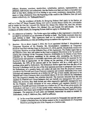 East 16th Street settlement agreement, July 2017 — release and receiver, page 4