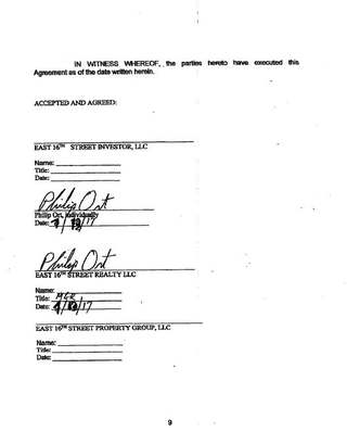 East 16th Street settlement agreement — signature page, Philip Ort