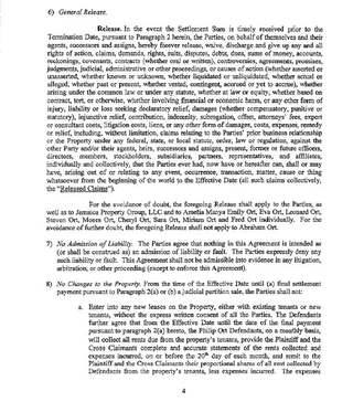 Jamaica Avenue settlement agreement, July 2017 — release, page 4