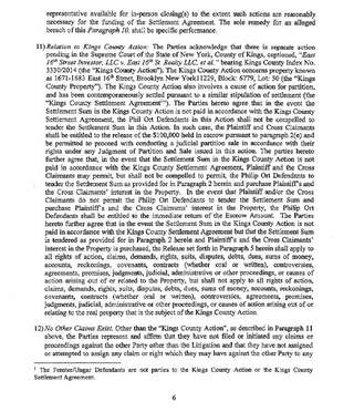 Jamaica Avenue settlement agreement, July 2017 — relation to Kings County action, page 6