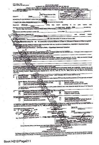 Deed: February 5, 2009 ($1.00) — affidavit of consideration, page 3
