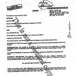 Deed: Manya Ort to SAL Holdings LLC, May 31, 2012 ($340,000)